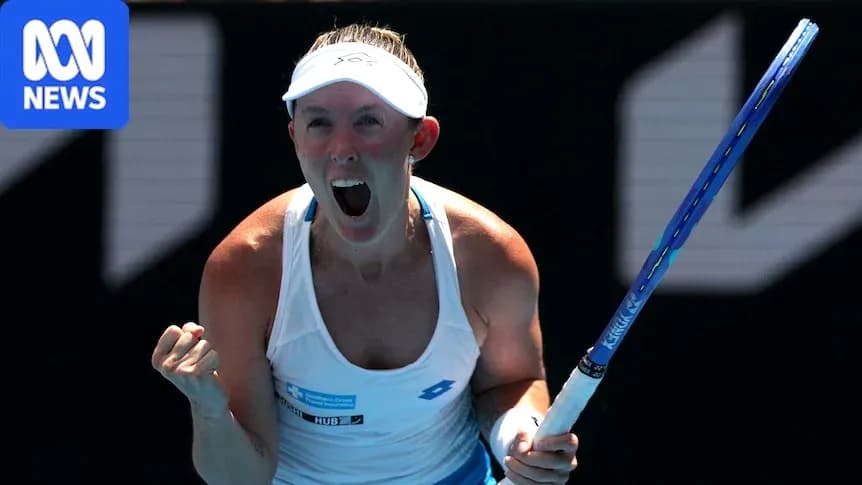 Joueuse de tennis célébrant après un point gagné