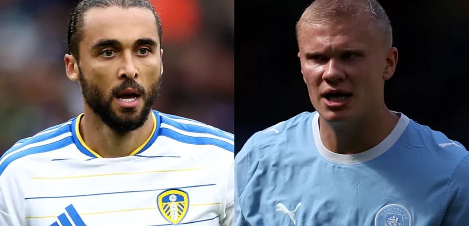 Joueurs de Leeds et Manchester City en action