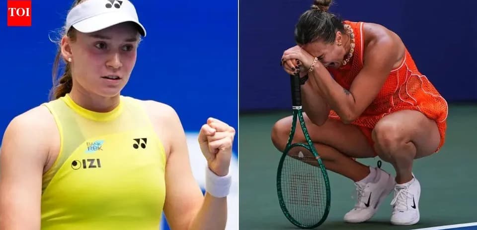 Tennis players celebrating and showing disappointment