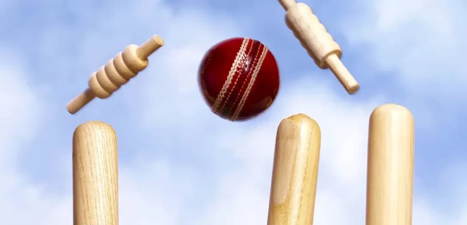 Balle de cricket frappant les stumps en bois