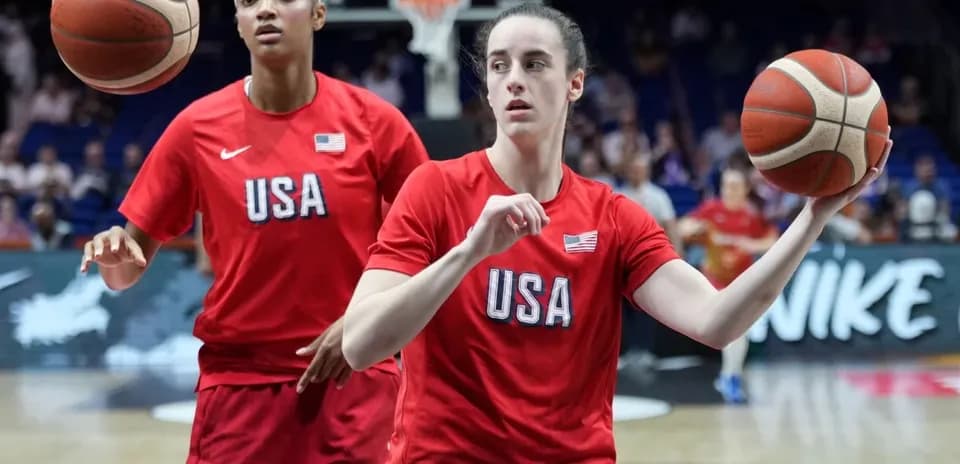 Joueuses de l'équipe USA s'échauffant au basket