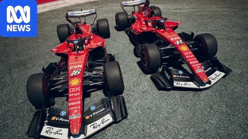 Deux voitures de Formule 1 Ferrari sur la piste