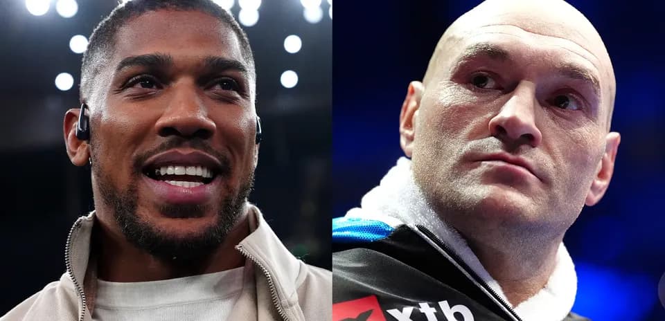 Anthony Joshua and Tyson Fury at event