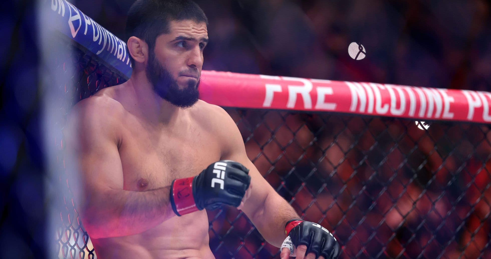 Lutter dans la cage UFC, homme torse nu