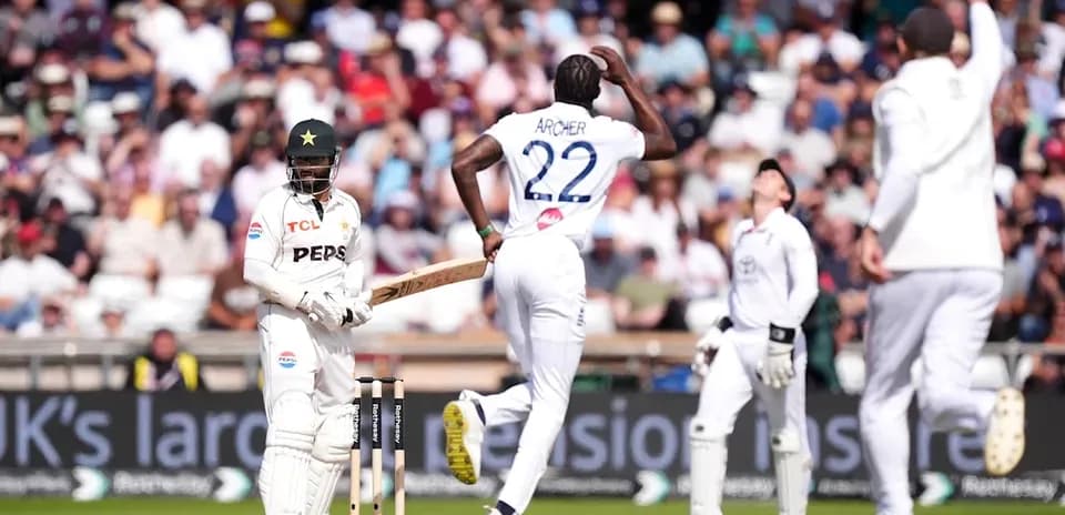 Bowler celebrating after dismissing batsman during match