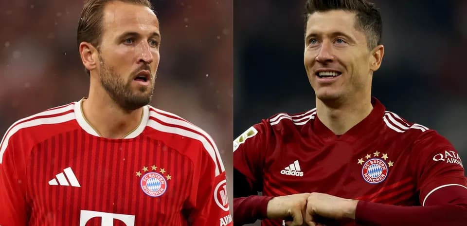 Harry Kane et Robert Lewandowski en maillot du Bayern