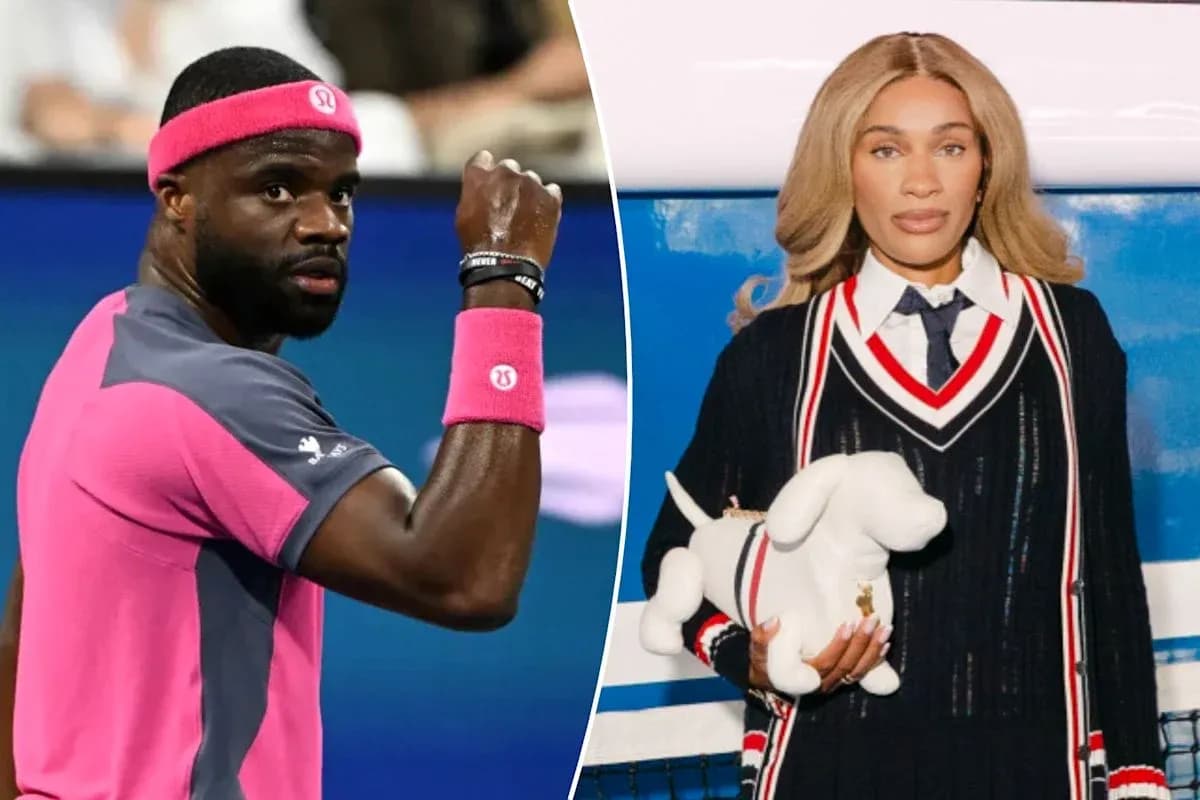 Joueur de tennis célébrant et mannequin avec accessoire