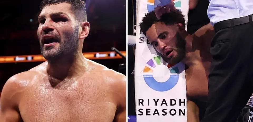 Boxers in different states after a match