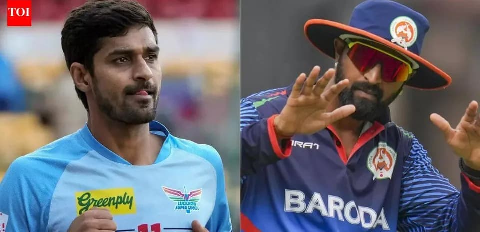 Deux joueurs de cricket en action sur le terrain