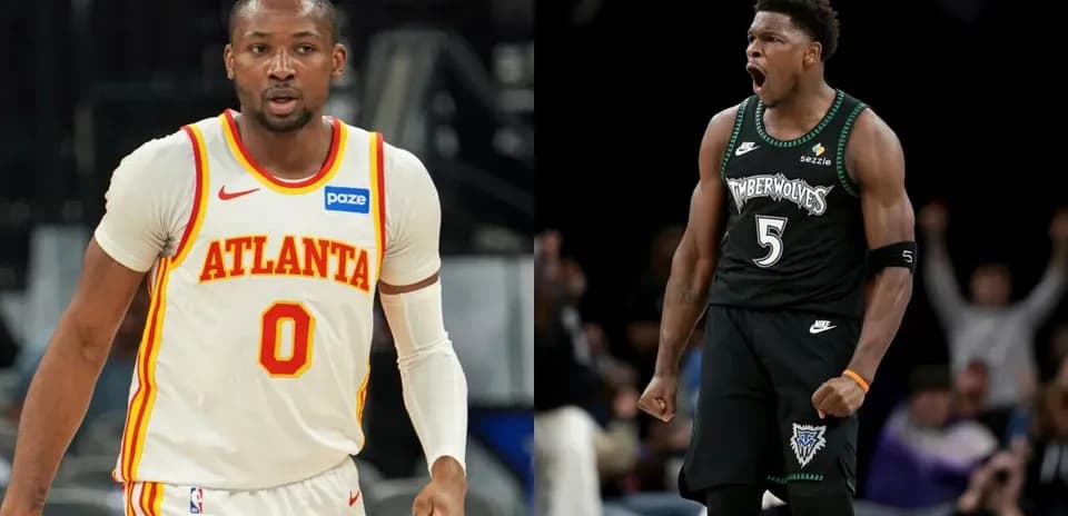 Joueurs d'Atlanta et Minnesota célébrant sur le terrain