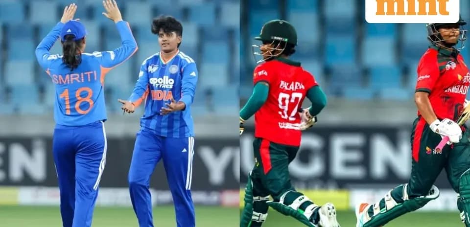 Joueuses indiennes et bangladaises en action sur le terrain
