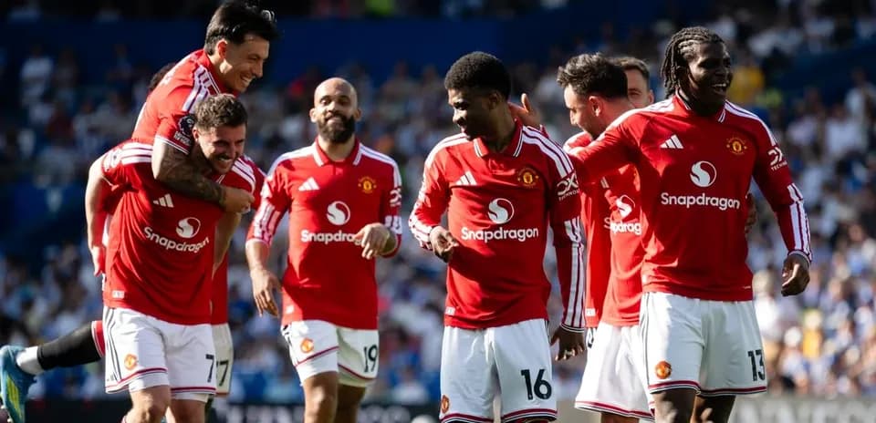 Joueurs de Manchester United célébrant un but