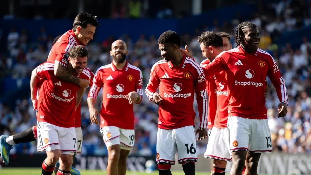 Joueurs de Manchester United célébrant un but