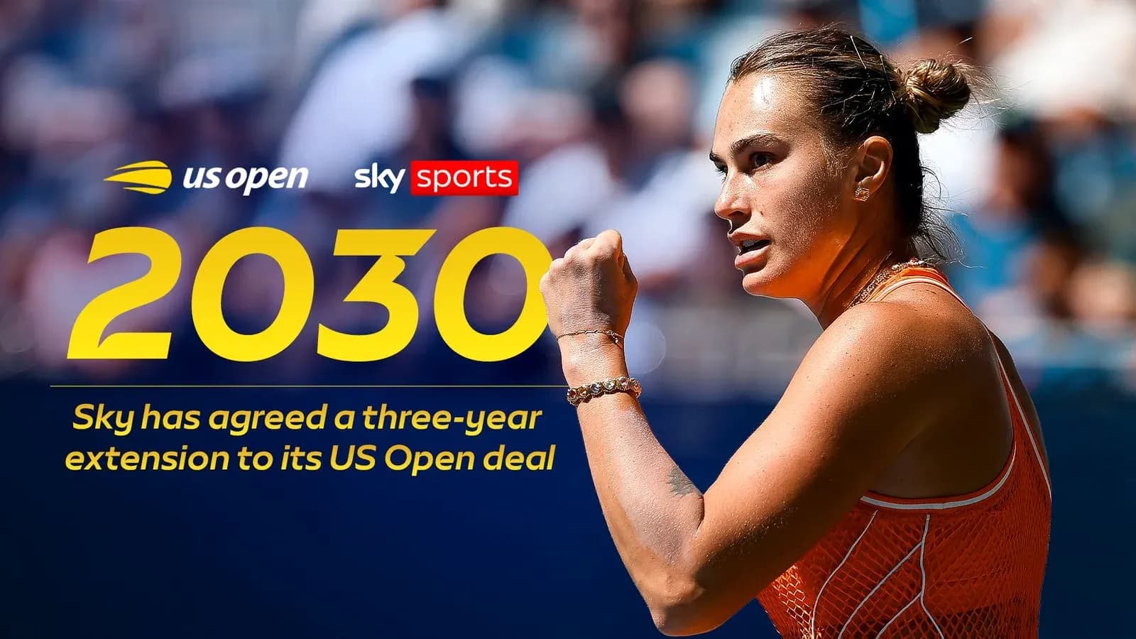 Joueuse célébrant un point lors de l'US Open