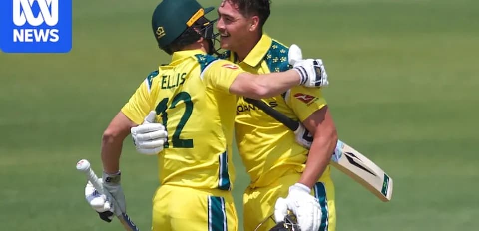 Joueurs australiens célébrant un point au cricket