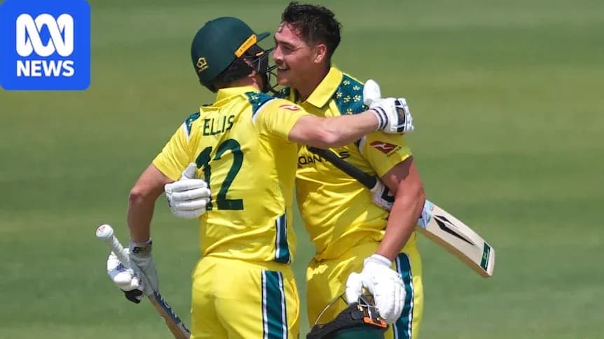 Joueurs australiens célébrant un point au cricket