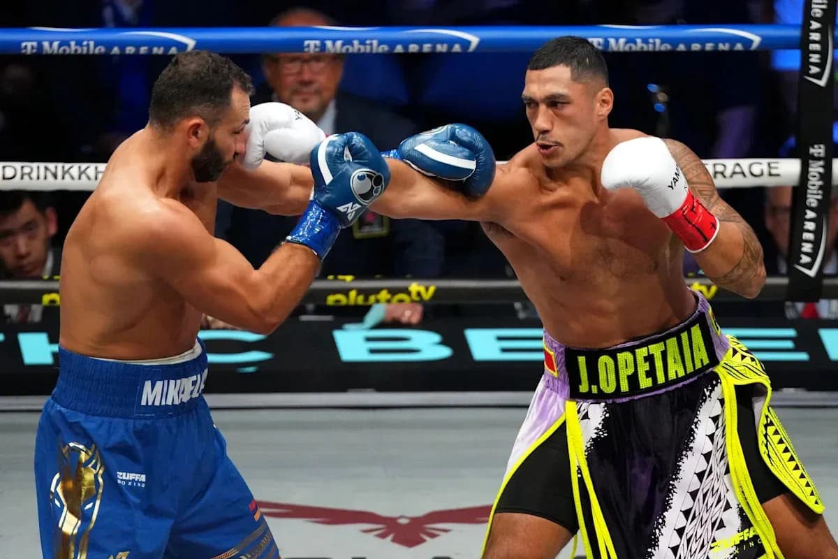Deux boxeurs s'affrontent dans le ring