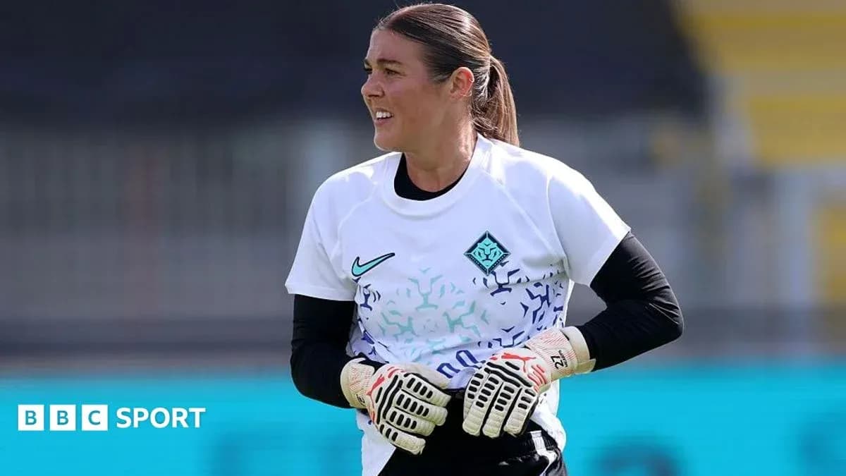 Gardienne de but s'échauffant avant le match