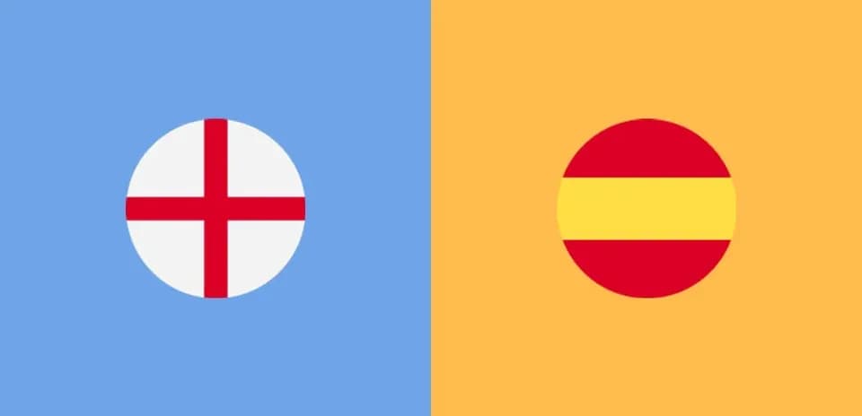 Drapeaux de l'Angleterre et de l'Espagne sur fond coloré