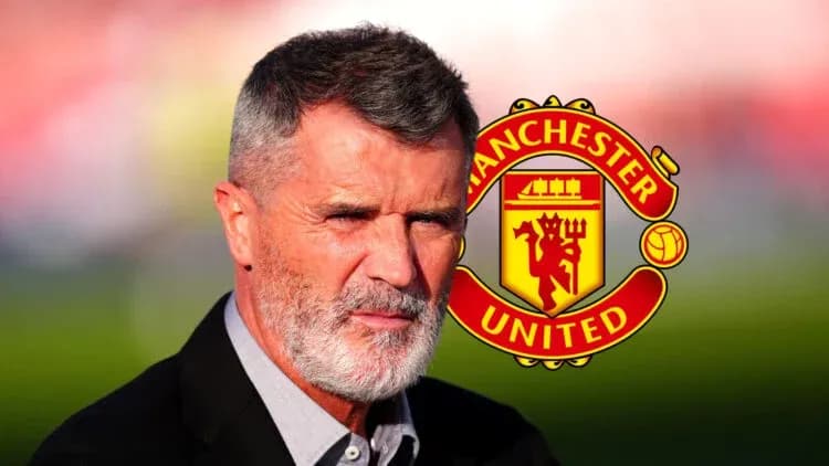 Homme avec logo de Manchester United en arrière-plan Homme avec logo de Manchester United en arrière-plan