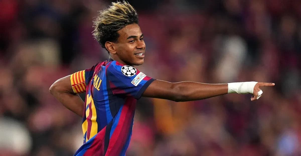 Joueur de Barcelone célébrant un but au stade