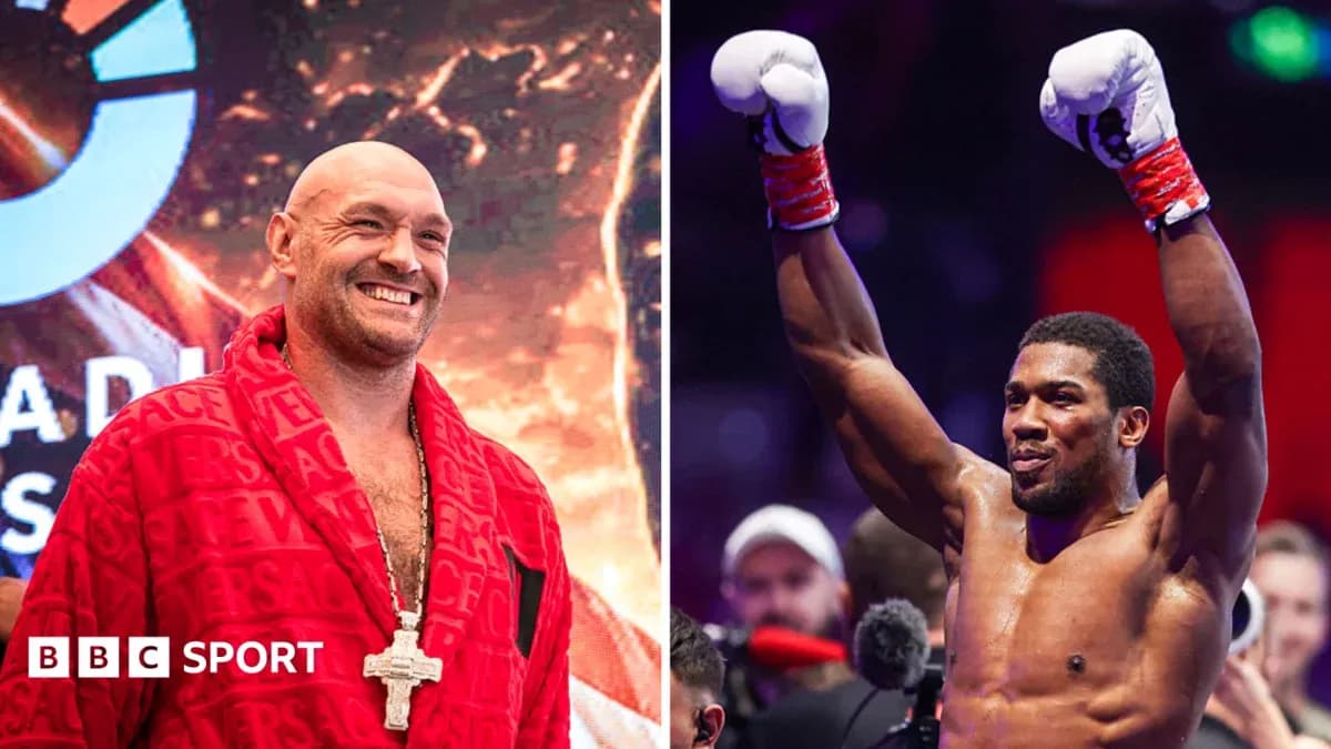 Tyson Fury et Anthony Joshua lors d'un événement de boxe