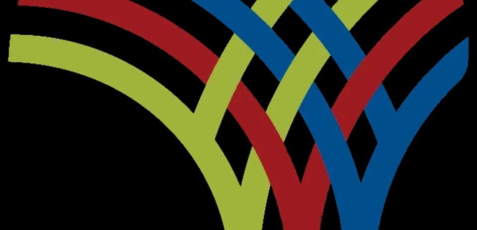 Logo coloré avec des lignes entrelacées