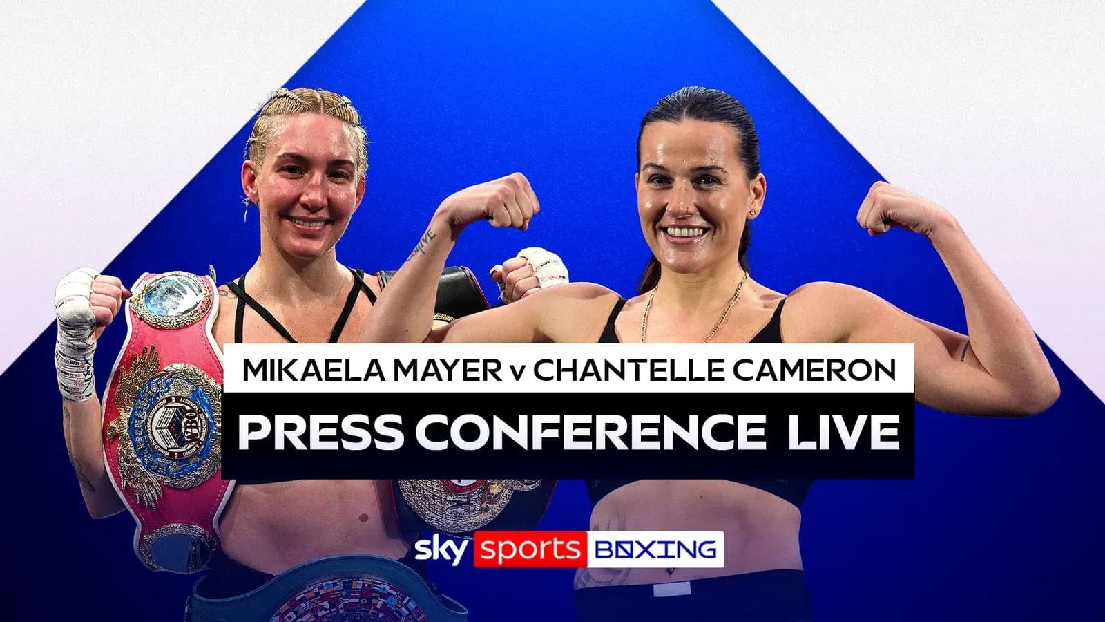 Mikaela Mayer et Chantelle Cameron lors de la conférence de presse