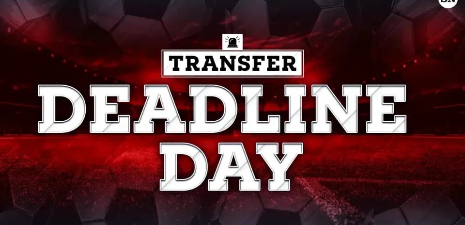 Texte sur fond de football annonçant la date limite des transferts
