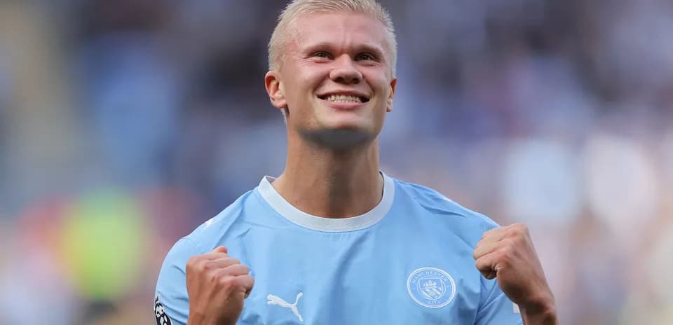 Joueur de Manchester City célébrant une victoire