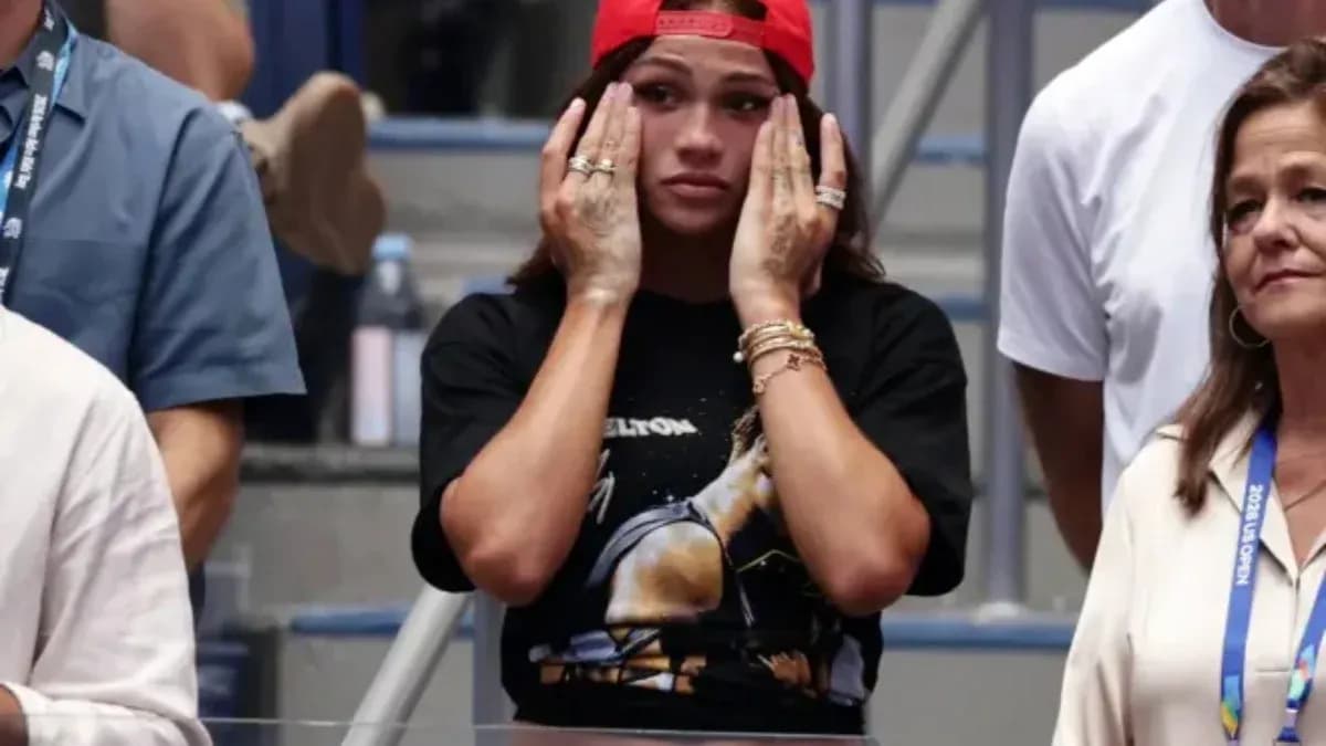 Spectators watching a tense moment during a match