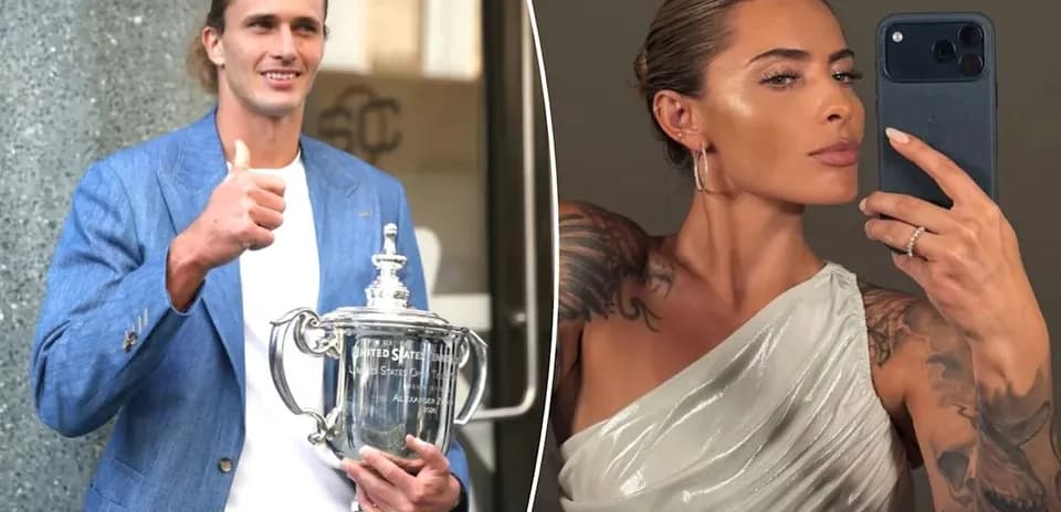 Joueur tenant un trophée, femme prenant un selfie