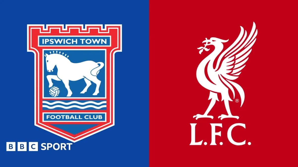 Logos d'Ipswich Town et Liverpool FC sur fond coloré