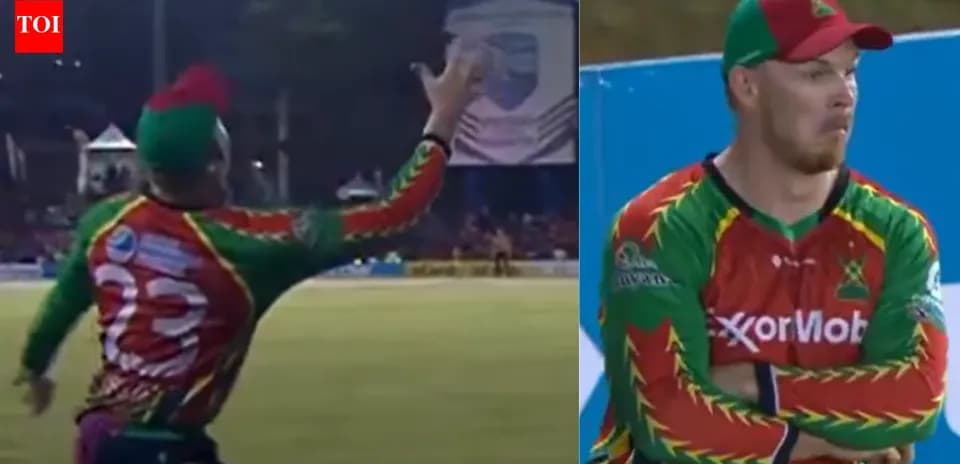 Joueur de cricket en action sur le terrain