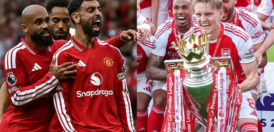 Joueurs de Manchester United et Arsenal célébrant des moments clés