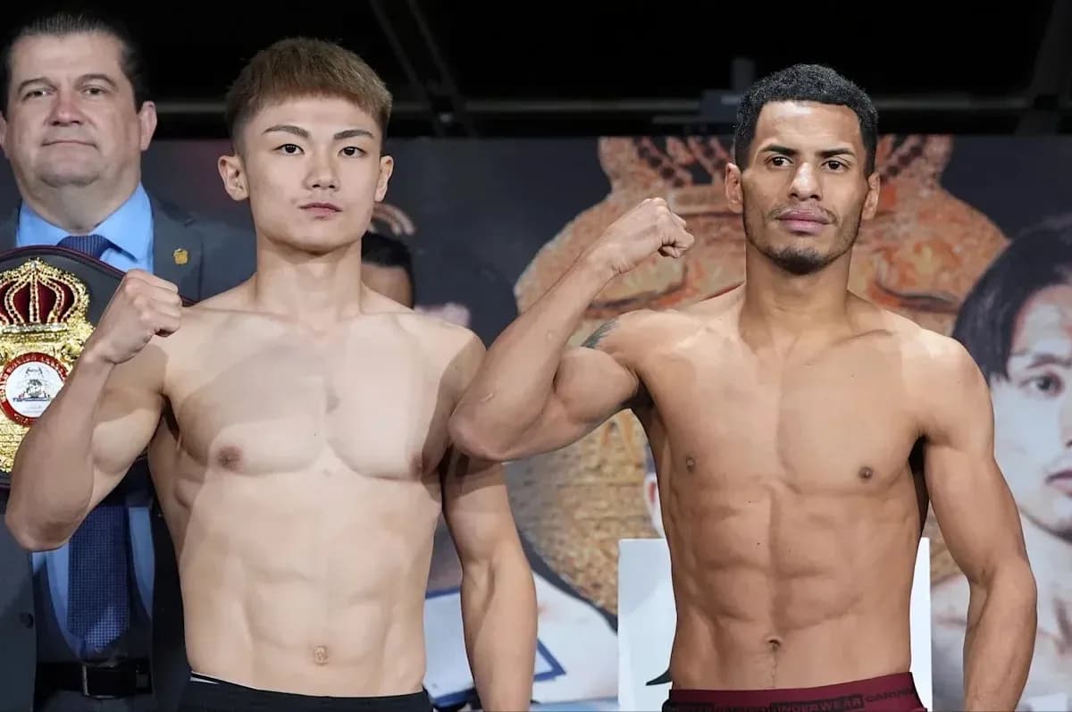 Deux boxeurs se pesant avant le combat