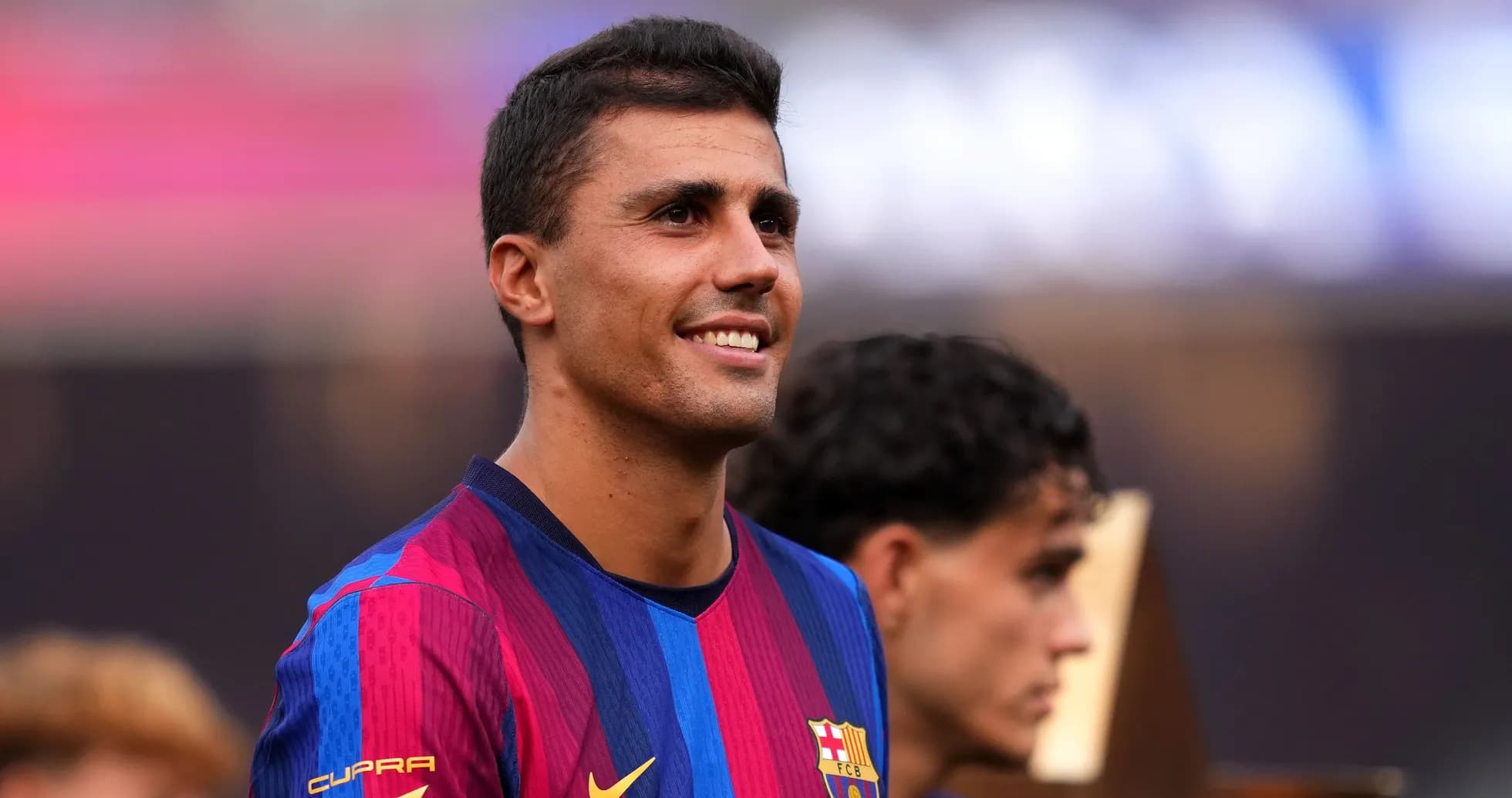 Joueur de Barcelone souriant lors de la célébration