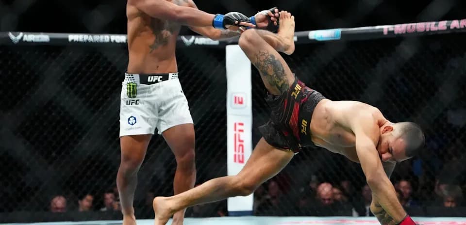 Lutteurs en action lors d'un combat de MMA