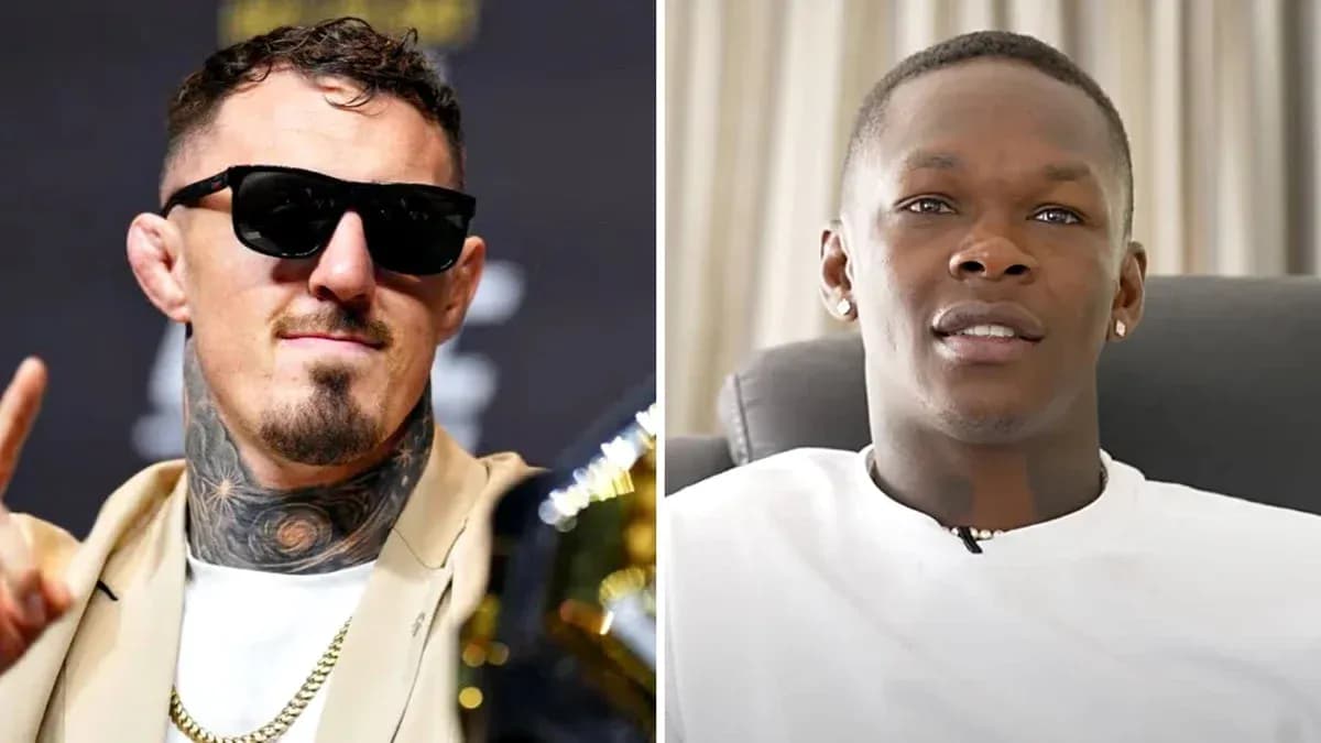 Two fighters at a press event, one wearing sunglasses
