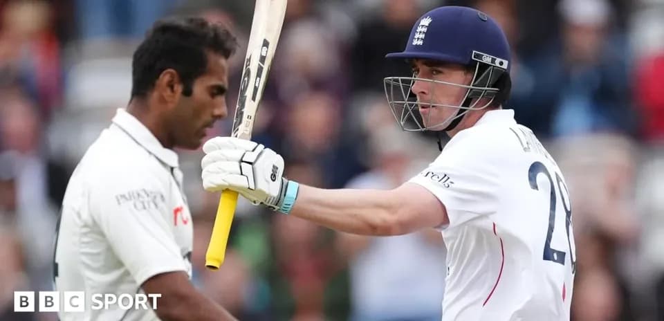 Batsman celebrating while bowler reacts during match