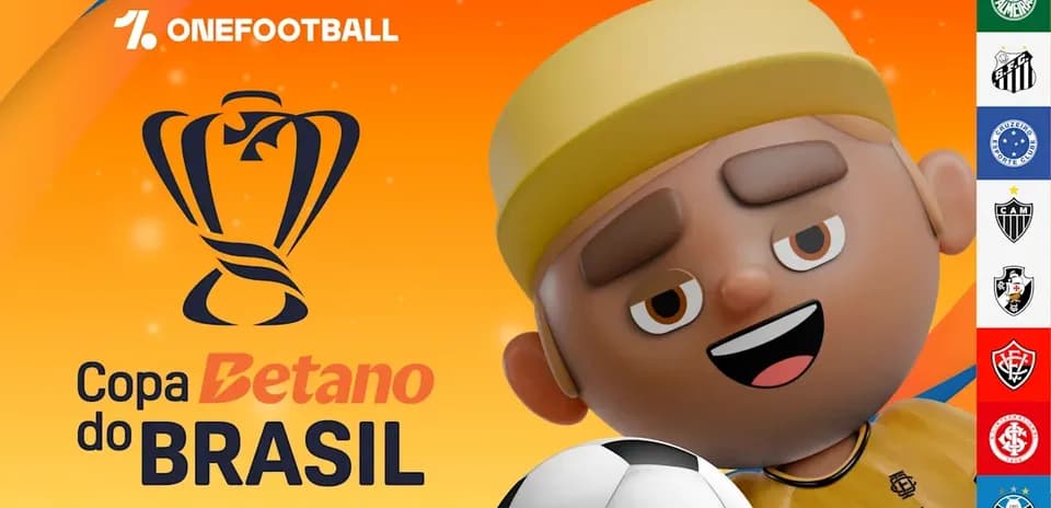 Mascotte de la Copa Betano do Brasil avec un ballon