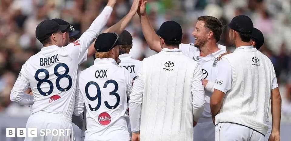 Joueurs célébrant après un wicket lors d'un match de cricket