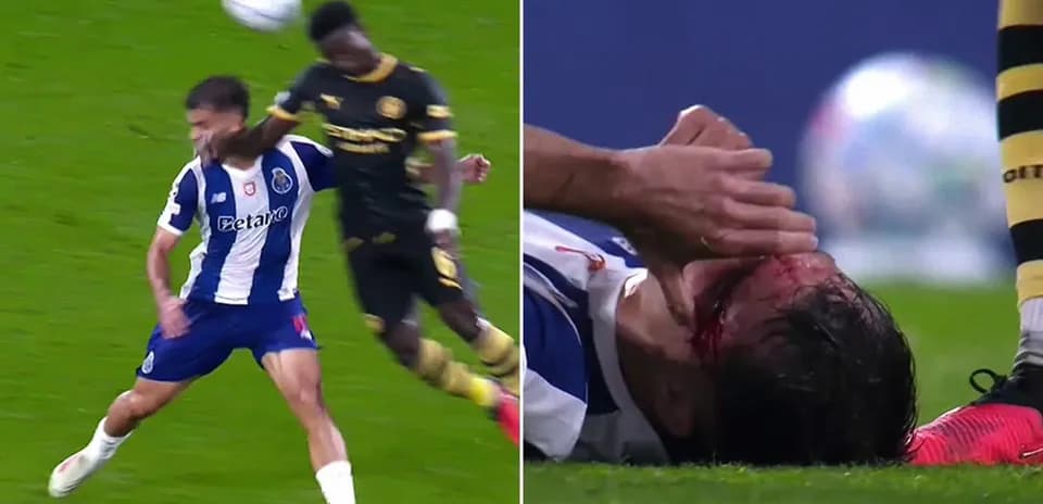 Joueur blessé au sol après un choc pendant le match