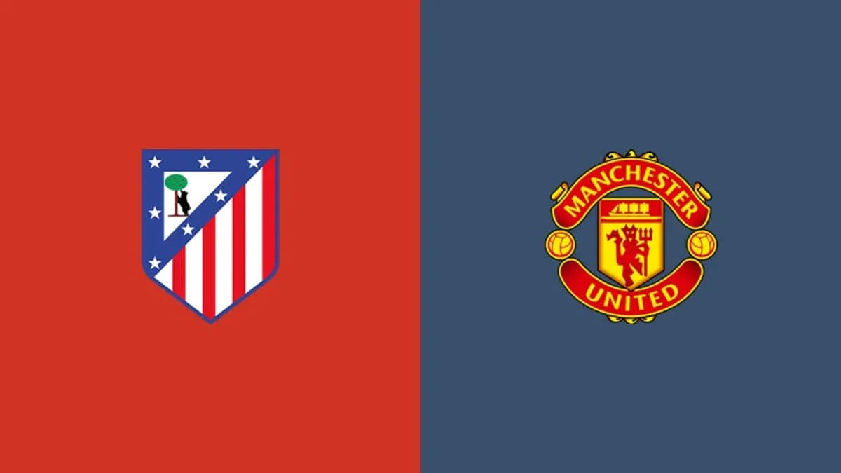 Logos d'Atlético de Madrid et Manchester United Logos d'Atlético de Madrid et Manchester United
