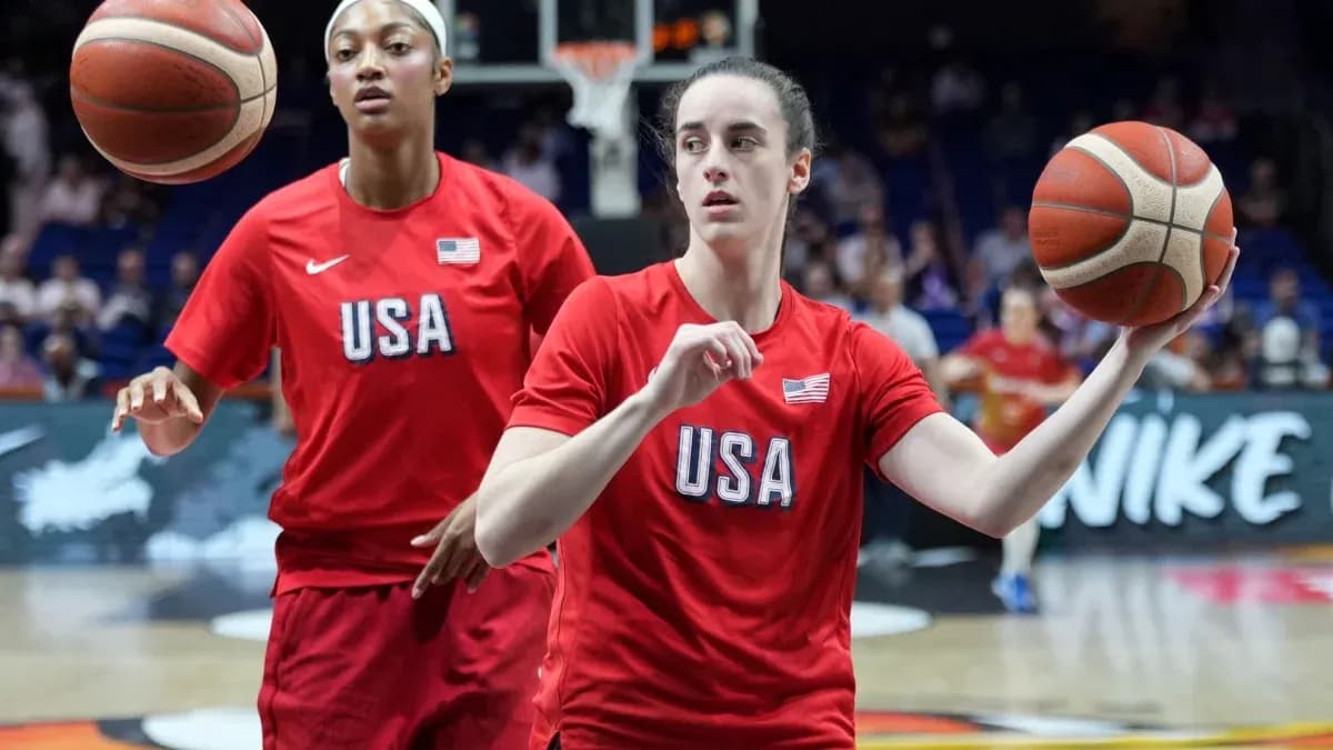 Joueuses de l'équipe USA s'échauffant au basket Joueuses de l'équipe USA s'échauffant au basket