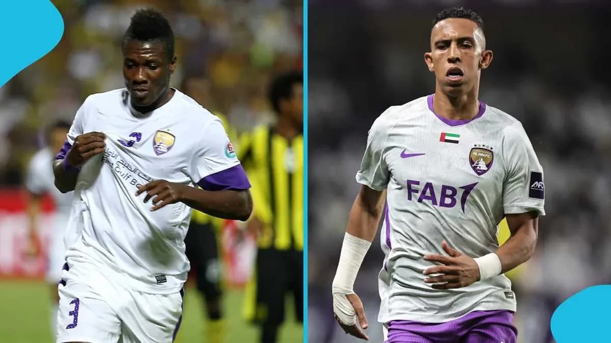 Deux joueurs d'Al Ain FC en action sur le terrain Deux joueurs d'Al Ain FC en action sur le terrain