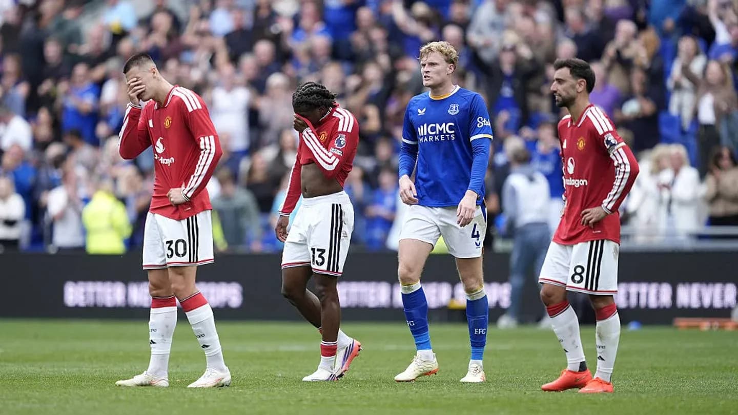 Joueurs de Manchester United après une défaite au match Joueurs de Manchester United après une défaite au match