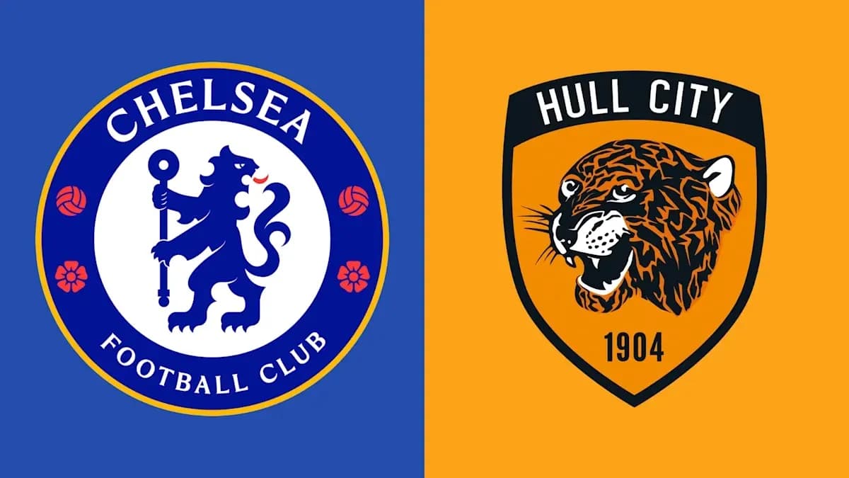 Logos de Chelsea FC et Hull City sur fond coloré Logos de Chelsea FC et Hull City sur fond coloré