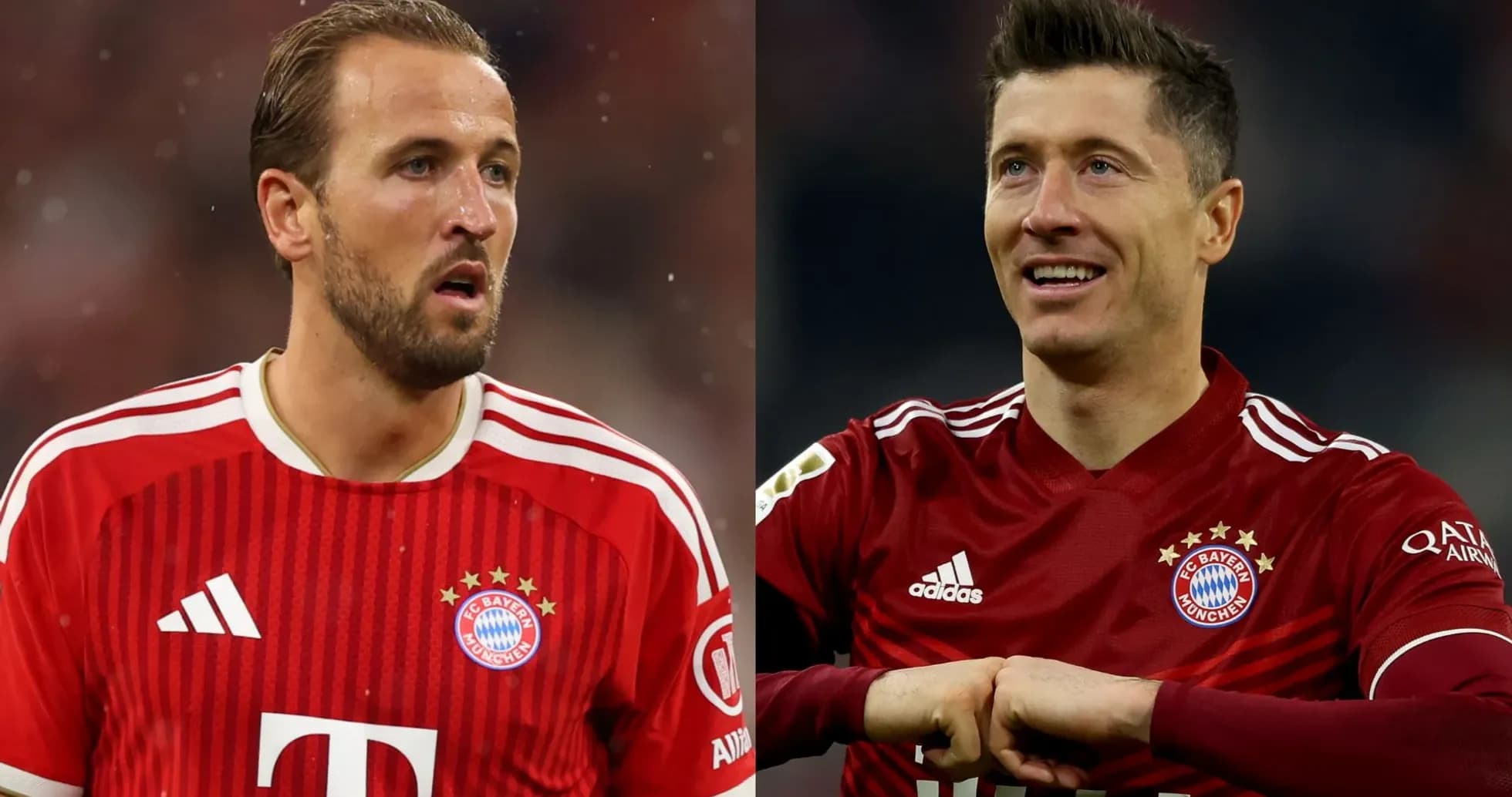 Harry Kane et Robert Lewandowski en maillot du Bayern Harry Kane et Robert Lewandowski en maillot du Bayern
