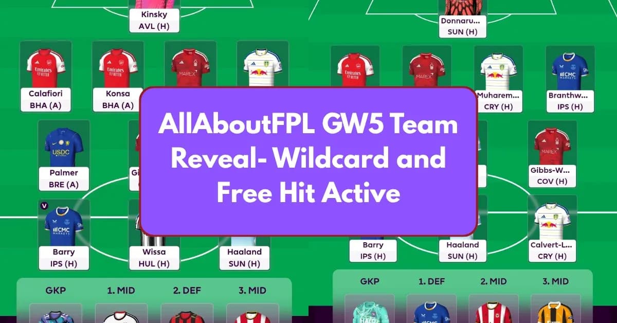 Équipe FPL avec joueurs et formations pour la GW5 Équipe FPL avec joueurs et formations pour la GW5